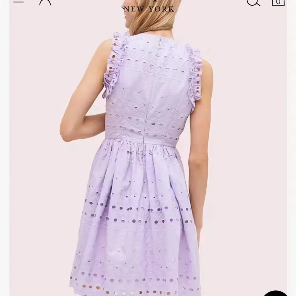 Kate Spade ♠️ Eyelet Mini dress. Size 6. Color Lilac